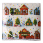 Салфетки бумажные «С Новым годом: домики», однослойные, 24×24 см, 20 шт. - Фото 2