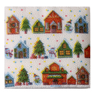 Салфетки бумажные «С Новым годом: домики», однослойные, 24×24 см, 20 шт. - Фото 3