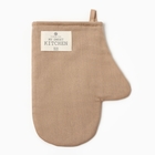Варежка - прихватка «Этель» ECO, 20×28 см, 70% хлопок, 30% лён, ватин 250 г/м², бежевая - Фото 1