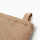 Варежка - прихватка «Этель» ECO, 20×28 см, 70% хлопок, 30% лён, ватин 250 г/м², бежевая - Фото 3