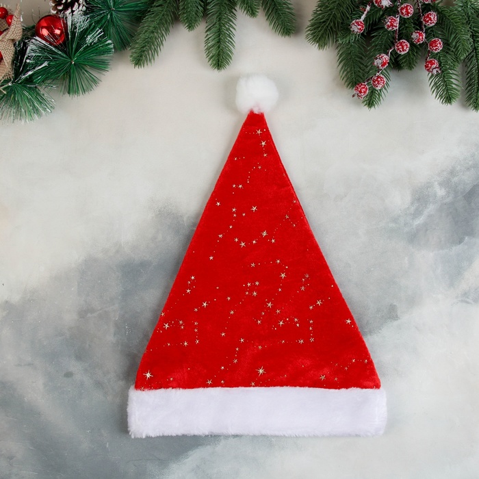 

Колпак новогодний "Созвездия" 30х37 см, красный