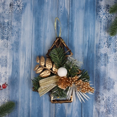 Украшение ёлочное «Зимнее волшебство. Ажурная ветка на ёлке», новогоднее, 20×18 см