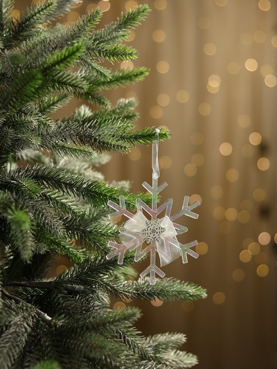 Ёлочная игрушка «Зимнее волшебство. Снежинка зеркальная», 12×10 см