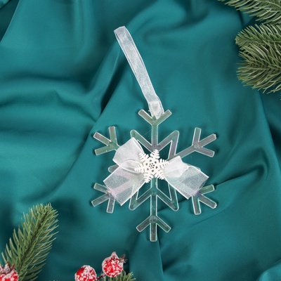 Ёлочная игрушка «Зимнее волшебство. Снежинка зеркальная», 12×10 см