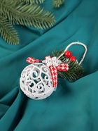 Ёлочный шар «Кружевной» новогодний, d=6 см, белый 10497733 Ёлочный шар «Кружевной» новогодний, d=6 см, белый 10497733