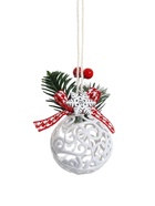 Ёлочный шар «Кружевной» новогодний, d=6 см, белый 10497733 Ёлочный шар «Кружевной» новогодний, d=6 см, белый 10497733