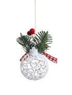 Ёлочный шар «Кружевной» новогодний, d=6 см, белый 10497733 Ёлочный шар «Кружевной» новогодний, d=6 см, белый 10497733