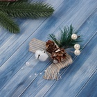 Ёлочные игрушки 2 шт. «Зимнее волшебство. Композиция на бантике с бубенчиком», 11×9 см - Фото 3