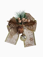 Ёлочные игрушки 2 шт. «Зимнее волшебство. Композиция на бантике» пластик, шарик, 12×15 см - Фото 5