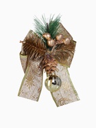 Ёлочные игрушки 2 шт. «Зимнее волшебство. Композиция на бантике» пластик, шарик, 12×15 см - Фото 6