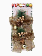 Ёлочные игрушки 2 шт. «Зимнее волшебство. Композиция на бантике» пластик, шарик, 12×15 см - Фото 8