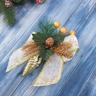 Ёлочные игрушки 2 шт. «Зимнее волшебство. Композиция на бантике» пластик, сосулька с ягодками, 12×15 см - Фото 3