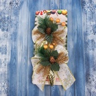 Ёлочные игрушки 2 шт. «Зимнее волшебство. Композиция на бантике» пластик, сосулька с ягодками, 12×15 см - Фото 4