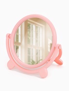 Зеркало настольное, круглое, с рамкой для фото, d=18.5 см, (d=13.5 см), розовое - Фото 1