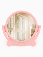 Зеркало настольное, круглое, с рамкой для фото, d=18.5 см, (d=13.5 см), розовое - Фото 2