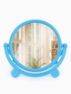 Зеркало настольное, круглое, с рамкой для фото, d=18.5 см, (d=13.5 см), голубое - Фото 2