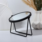Зеркало настольное PREMIUM, круглое, металлическое, 20.3×20.5×5.7 см, ( d=14.5 см), чёрное - Фото 4