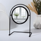 Зеркало настольное PREMIUM, круглое, металлическое, 29×20.5×11 см, (d=14.5 см), чёрное - Фото 3