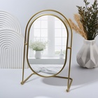Зеркало настольное PREMIUM, металлическое, 22×34×12 см, (17.5×26.5 см), цвет золотой - Фото 3