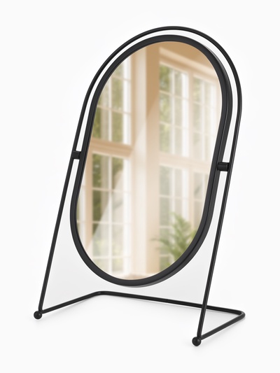 Зеркало настольное «PREMIUM MIRROR», зеркальная поверхность 17.5×26.5 см, цвет чёрный