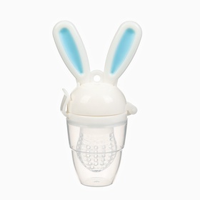 Ниблер для прикорма, от 5 мес., с силиконовой сеточкой, размер М «Зайка», вращающийся поршень, голубой