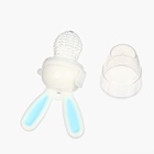 Ниблер для прикорма, от 5 мес., с силиконовой сеточкой, размер М «Зайка», вращающийся поршень, голубой - Фото 3