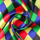 Ткань для рукоделия, атлас, цветные ромбы, лоскут 100х150 см - Фото 1