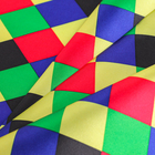 Ткань для рукоделия, атлас, цветные ромбы, лоскут 100х150 см - Фото 3