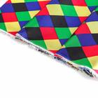 Ткань для рукоделия, атлас, цветные ромбы, лоскут 100х150 см - Фото 4