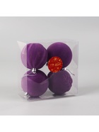 Ёлочные игрушки «Бархатный зной», шары новогодние, d=8 см, 4 шт., фиолетовый - Фото 4