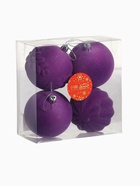 Ёлочные игрушки «Бархатный зной», шары новогодние, d=8 см, 4 шт., фиолетовый - Фото 8