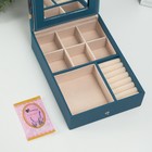 Шкатулка для украшений «Девушка со шпицем», с зеркалом, искусственная кожа, 15×21.5×5.5 см - Фото 3