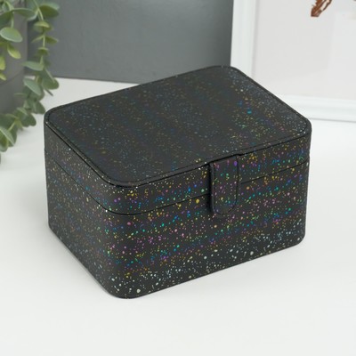 Шкатулка для украшений «Ночное небо», искусственная кожа, голография чёрная, 14×18×10.5 см