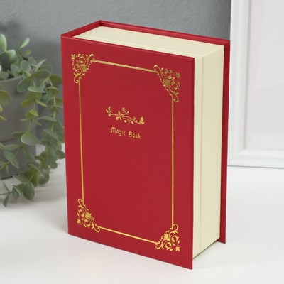 Шкатулка-книга для украшений «Магическая книга», искусственная кожа, красная, 15.5×21.5×7 см