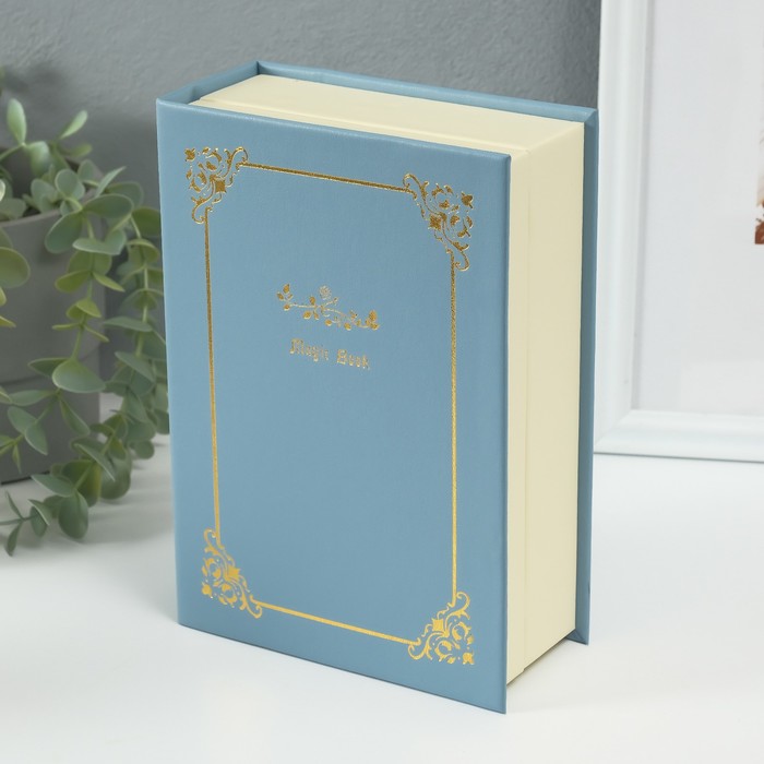

Шкатулка кожзам для украшений "Магическая книга" голубая 15,5х21,5х7 см