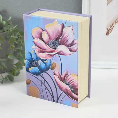 Шкатулка-книга для украшений книга «Прекрасные цветы», искусственная кожа, 15.5×21.5×7 см