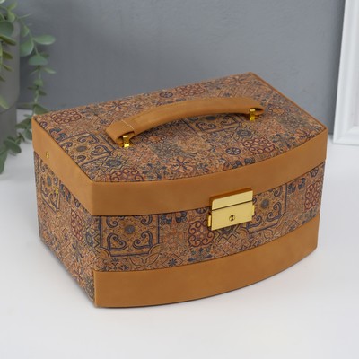 Шкатулка для украшений «Марокканская плитка», искусственная кожа, пробка, 16.5×22.5×13.5 см