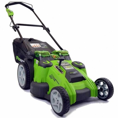 Газонокосилка аккумуляторная Greenworks G40LM49DBK4, 4 Ач, 40 В, 60 л, 5000 об/мин, 23 кг