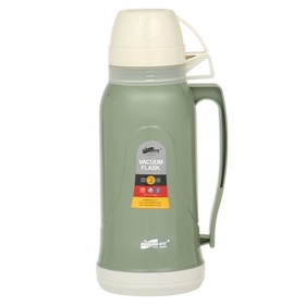 Термос 1.7 л, 14×34 см, со стеклянной колбой, сохраняет тепло 14 ч, зеленый