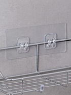 Крючки для полок самоклеящиеся двойные, 14×6 см, 2 шт., прозрачные - Фото 1