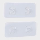 Крючки для полок самоклеящиеся двойные, 14×6 см, 2 шт., прозрачные - Фото 2