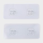 Крючки для полок самоклеящиеся двойные, 14×6 см, 2 шт., прозрачные - Фото 3