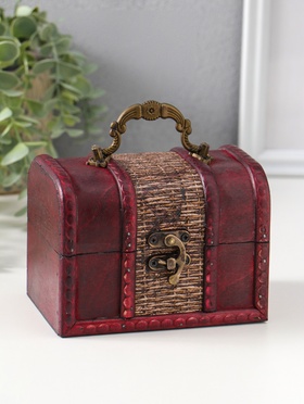 Шкатулка для украшений «Сундук. Абрэмо», дерево, 9×13×9.5 см  (артикул 10323733)  большой выбор товаров оптом и в розницу по низким ценам с доставкой
