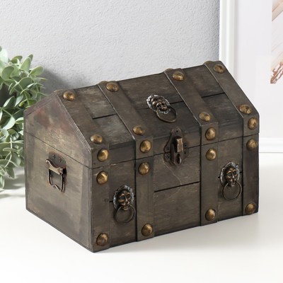 Шкатулка для украшений «Сундук. Леон», дерево, коричневый, 24×17×18.5 см