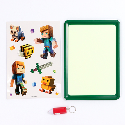 Рисуем светом. Набор для рисования в темноте «Игровой мир», зелёный, А5