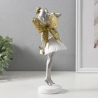 Фигурка полистоун «Девушка-фея в белом платьице», золото, 11.5×8.5×25 см - Фото 3