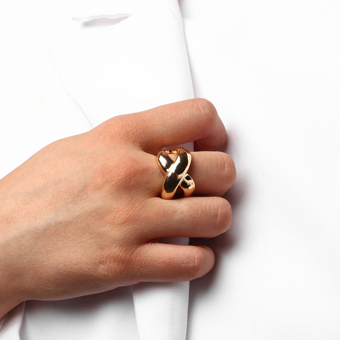 Кольцо металл «Тренд» бесконечность, объём, цвет золото, размер 17 - Фото 1