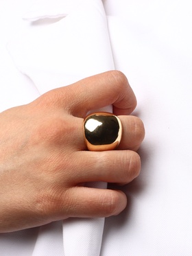 Кольцо металл «Тренд», объемный купол, цвет золото, размер 18  (артикул 10472021)  большой выбор товаров оптом и в розницу по низким ценам с доставкой