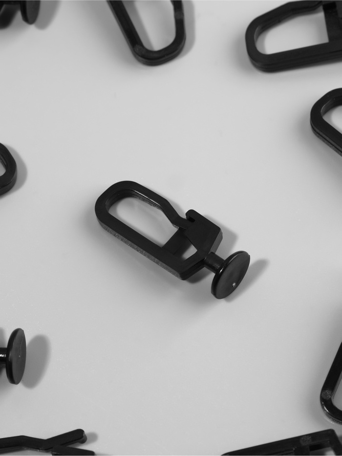 Крючок для штор, гвоздик с замком, 2.5×1.2×0.8 см, 20 шт., чёрный - Фото 1