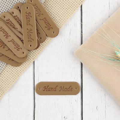 Набор нашивок Hand made, 4.5×1.3 см, 10 шт.